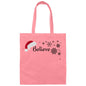 BELIEVE BLACK OR WHITE PRINT CHRISTMAS TOTE