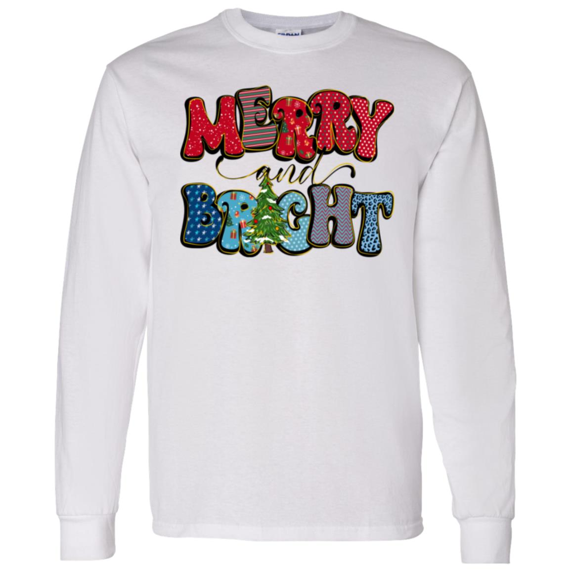 MERRY & BRIGHT RED & BLUE L/S TEE