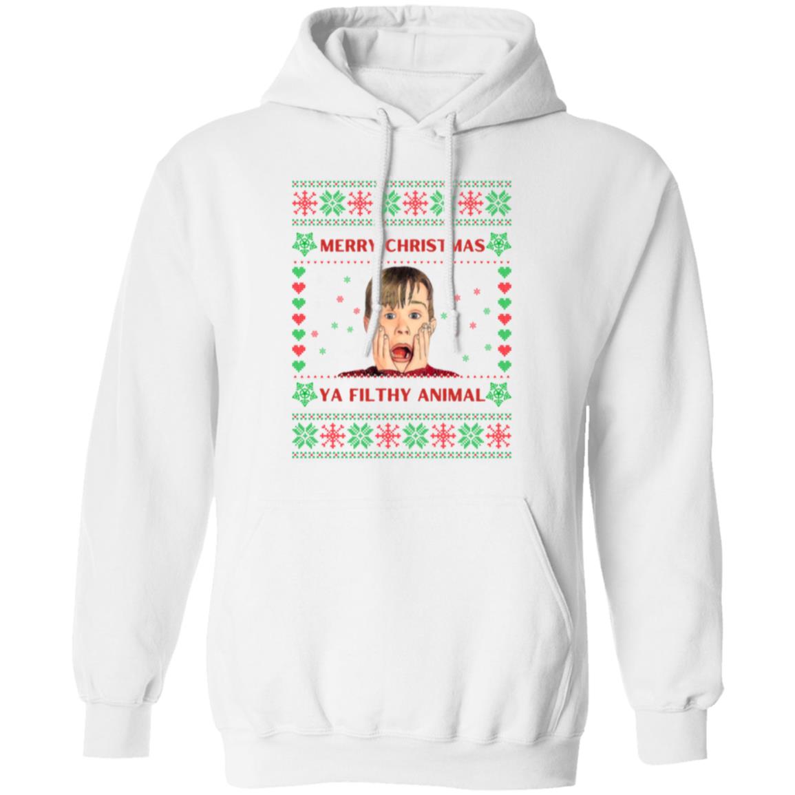 MERRY CHRISTMAS YA FILTHY ANIMAL HOODIE