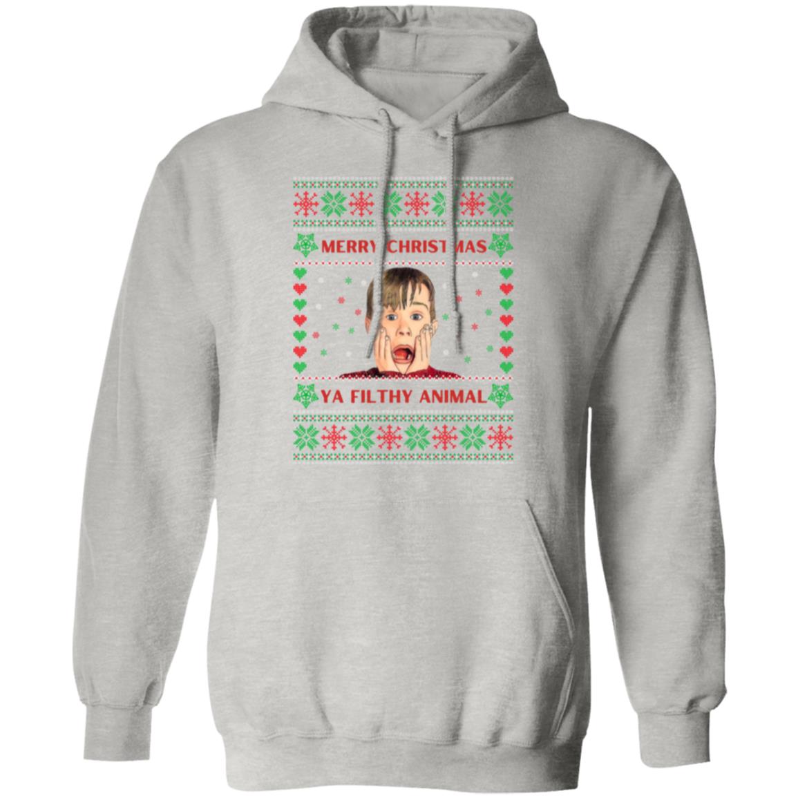 MERRY CHRISTMAS YA FILTHY ANIMAL HOODIE