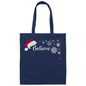 BELIEVE BLACK OR WHITE PRINT CHRISTMAS TOTE