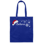 BELIEVE BLACK OR WHITE PRINT CHRISTMAS TOTE