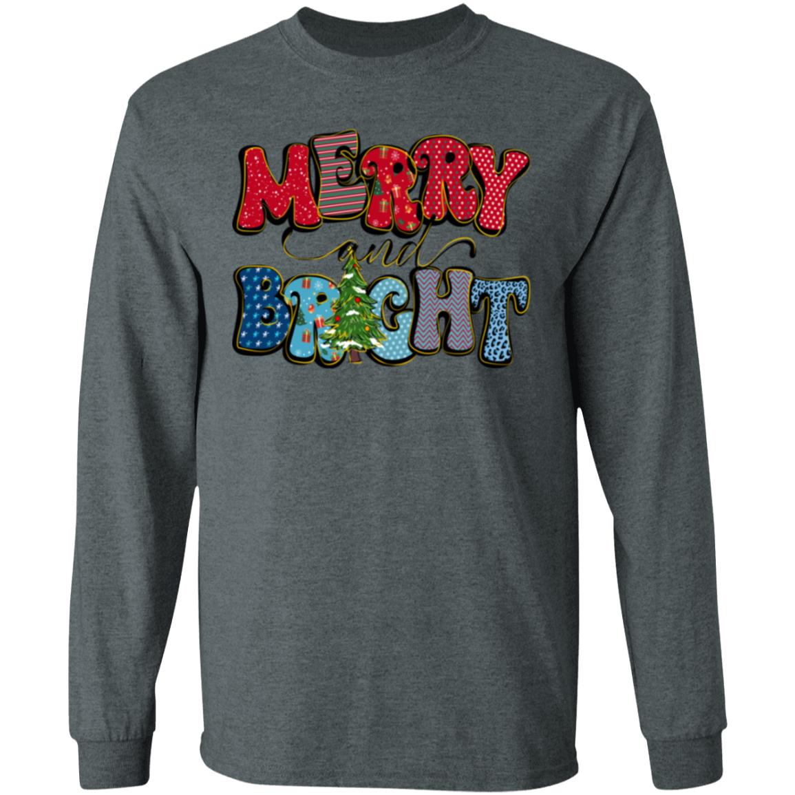 MERRY & BRIGHT RED & BLUE L/S TEE