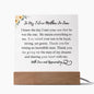 TO MY FUTURE MOTHER-IN-LAW ACRYLIC PLAQUE