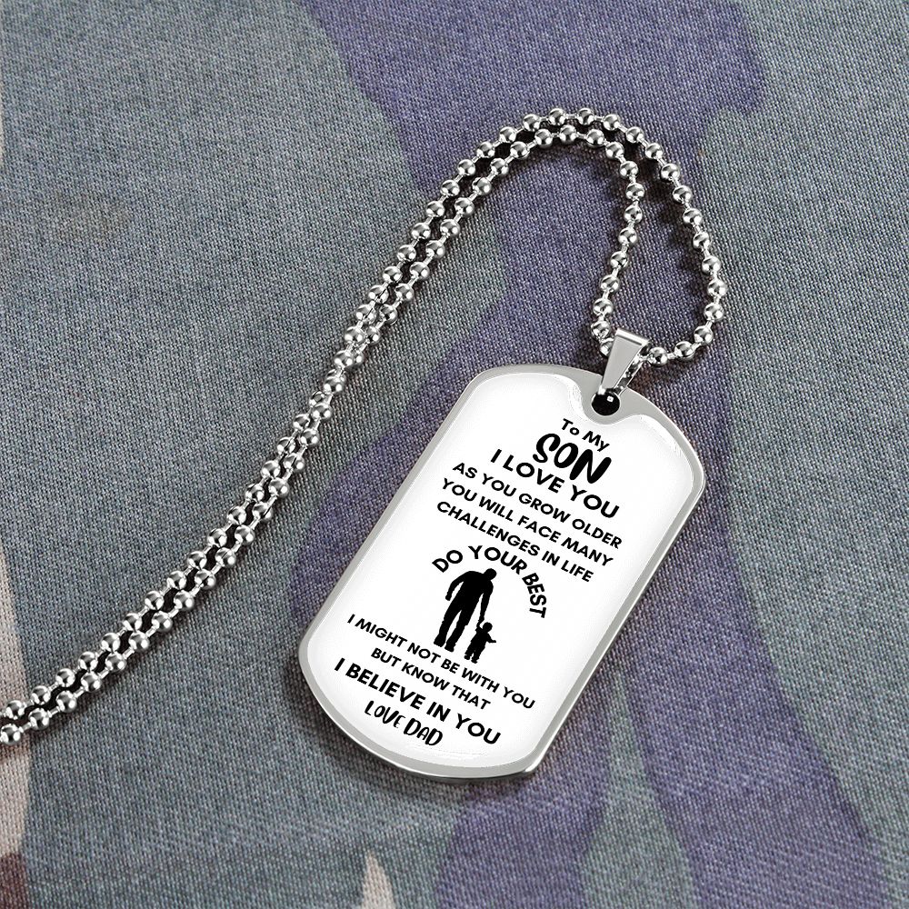 TO MY SON DOG TAG NECKLACE