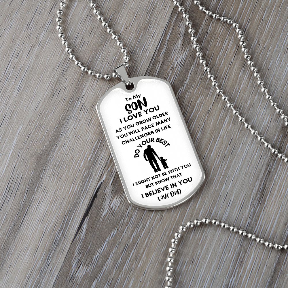 To My Son Dog Tag from Dad