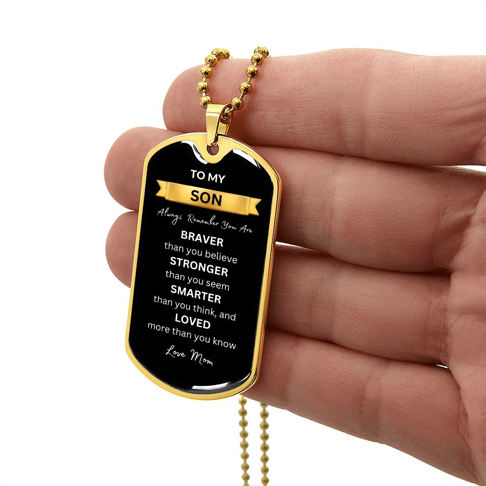 TO MY SON DOG TAG NECKLACE