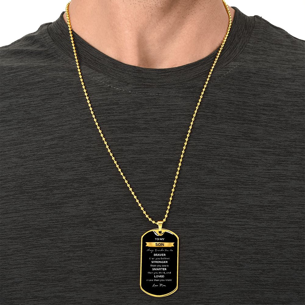 TO MY SON DOG TAG NECKLACE