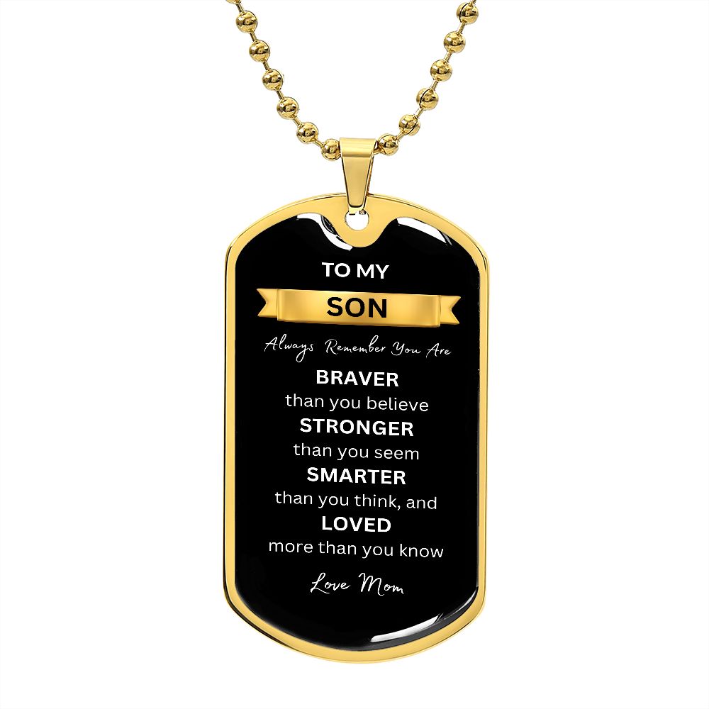 TO MY SON DOG TAG NECKLACE