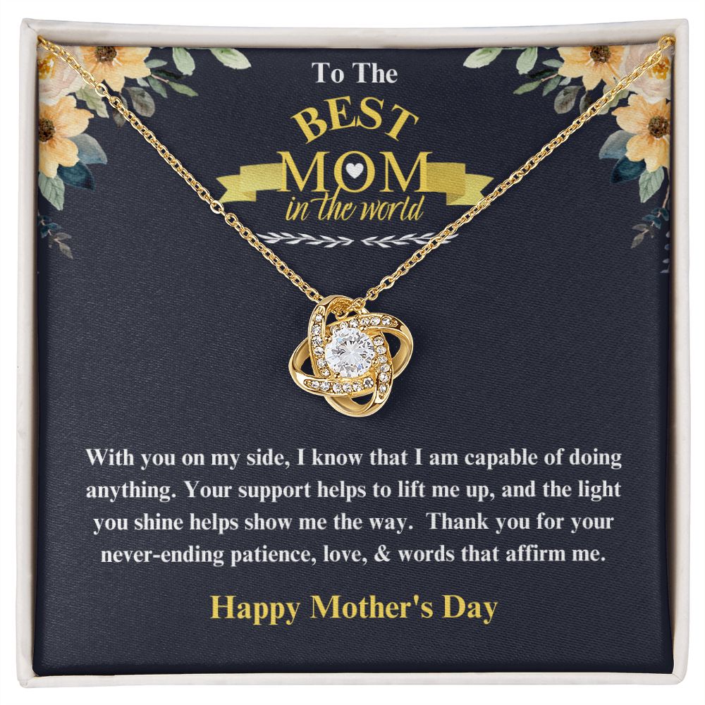 To The Best Mom in the World Love Knot Necklace