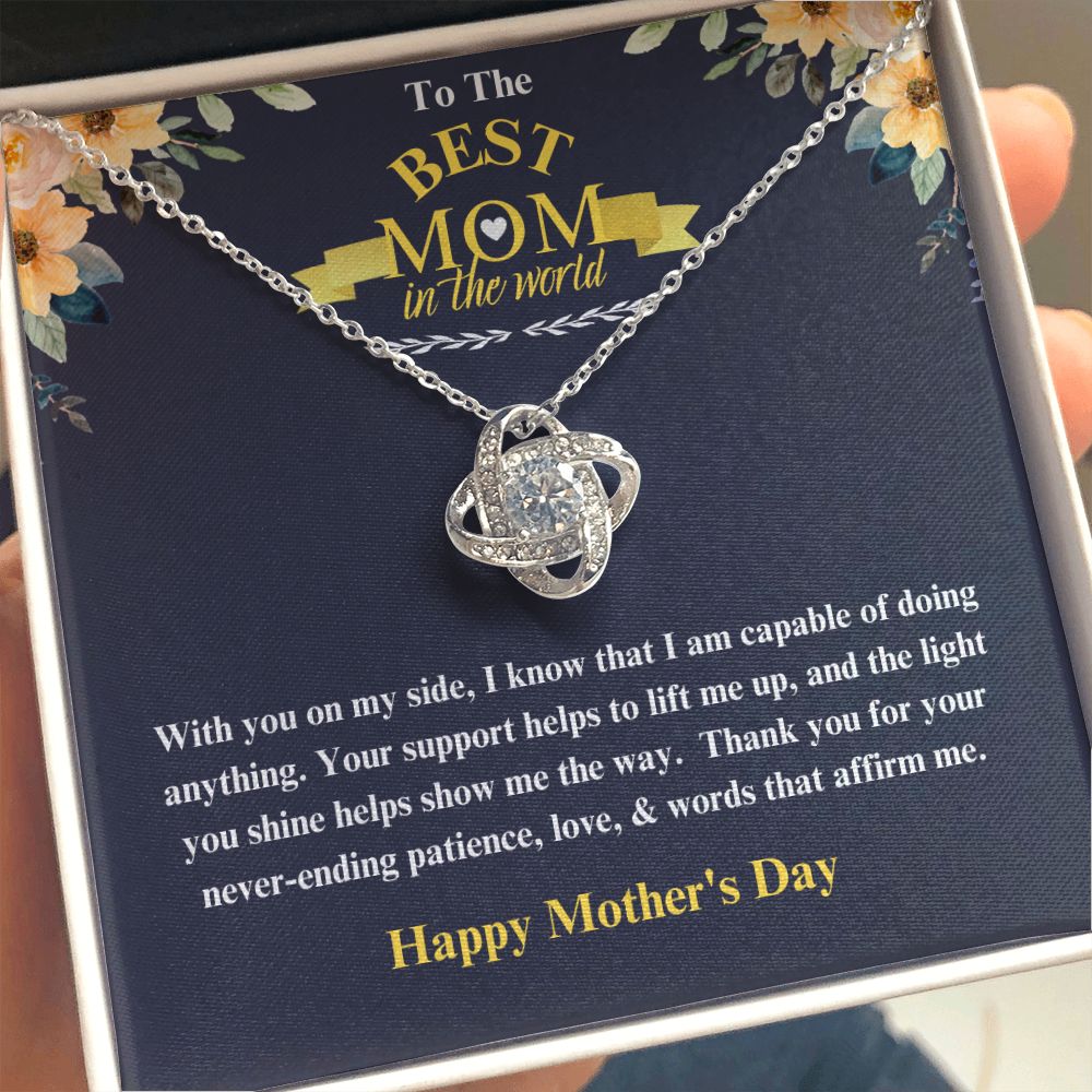 To The Best Mom in the World Love Knot Necklace