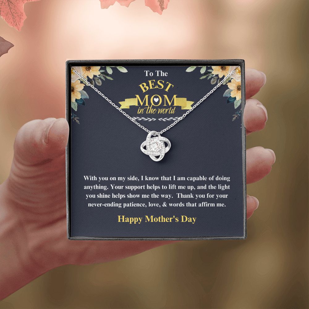 To The Best Mom in the World Love Knot Necklace