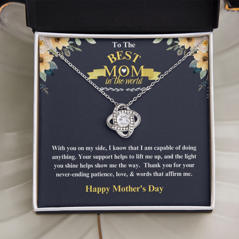 To The Best Mom in the World Love Knot Necklace