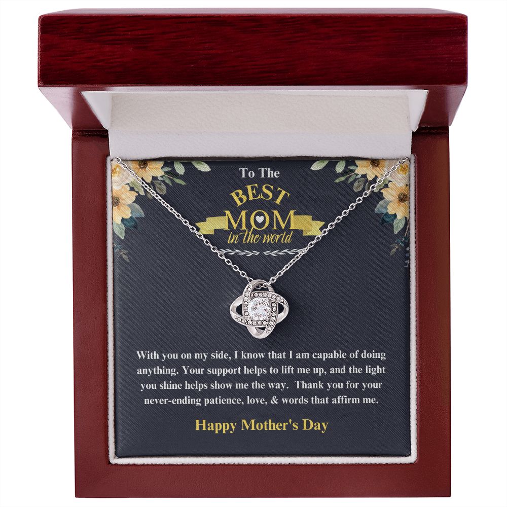 To The Best Mom in the World Love Knot Necklace