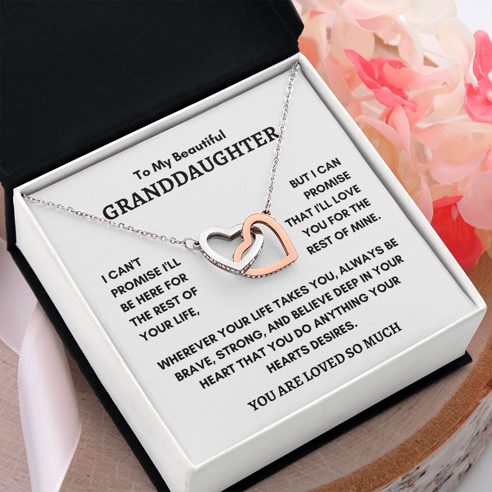 To My Beautiful Granddaughter Interlocking Hearts