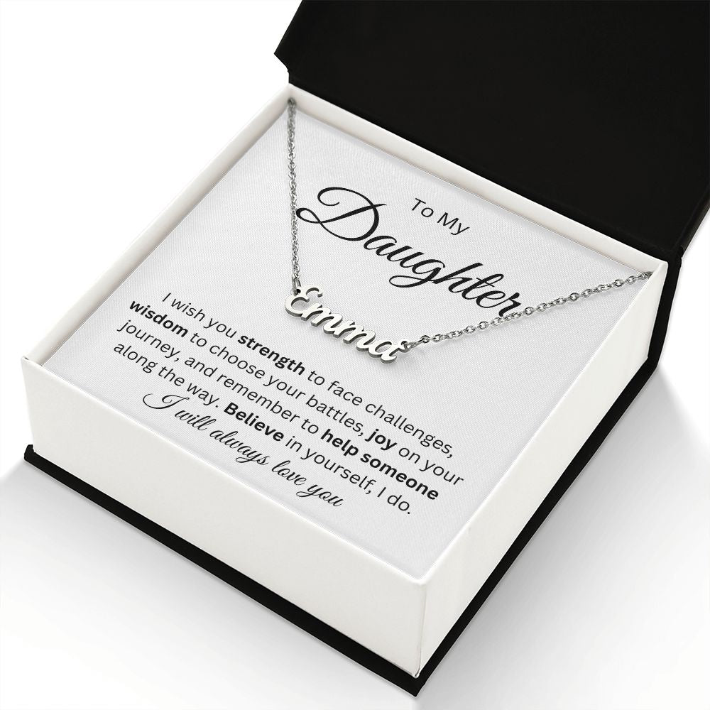 DAUGHTER NAME NECKLACE | I BELIEVE IN YOU