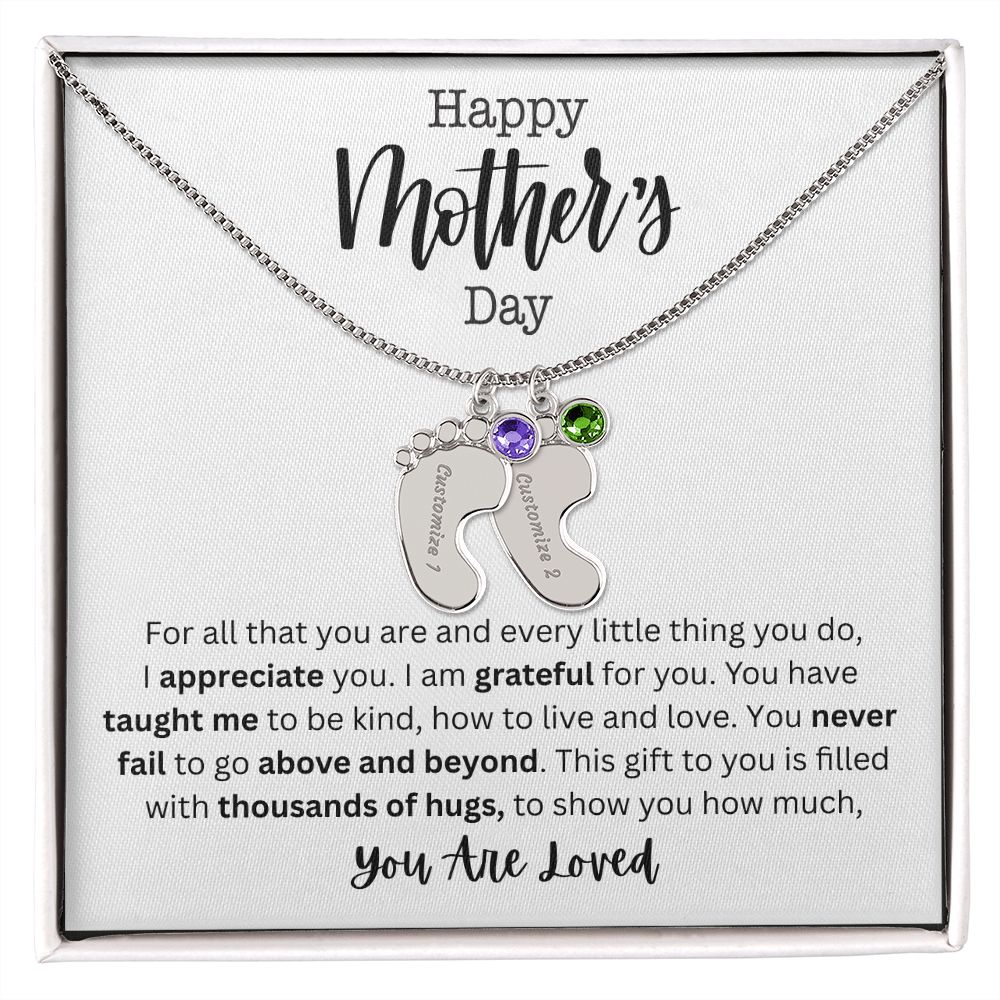 ENGRAVED BABY FOOT NECKLACE