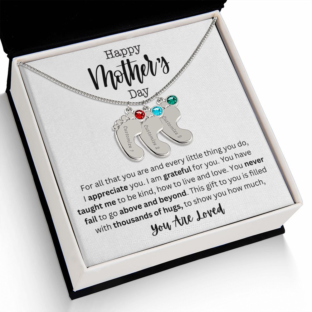 ENGRAVED BABY FOOT NECKLACE