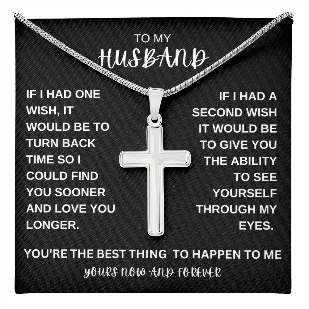 TO MY HUSBAND CROSS NECKLACE
