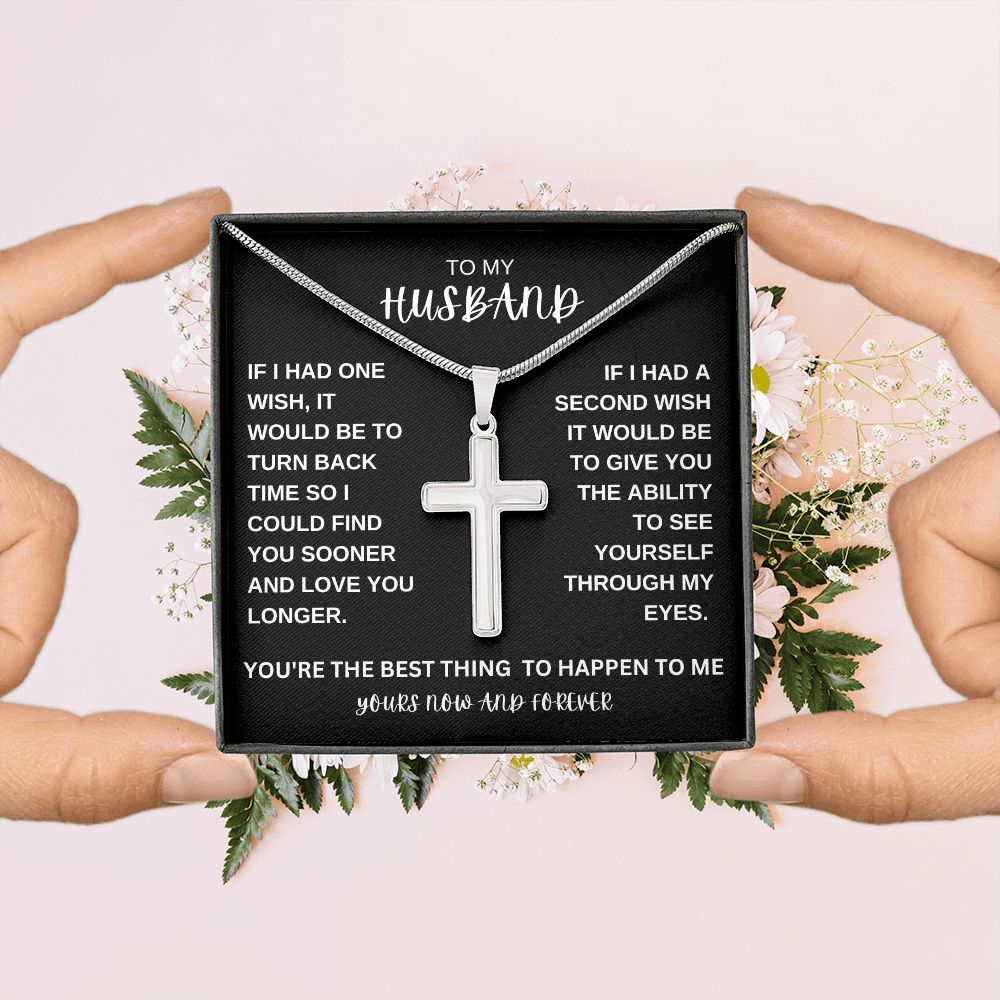 TO MY HUSBAND CROSS NECKLACE