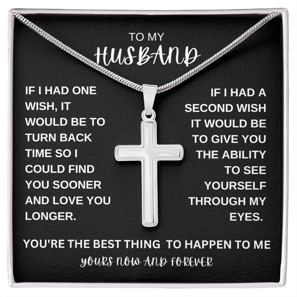 TO MY HUSBAND CROSS NECKLACE