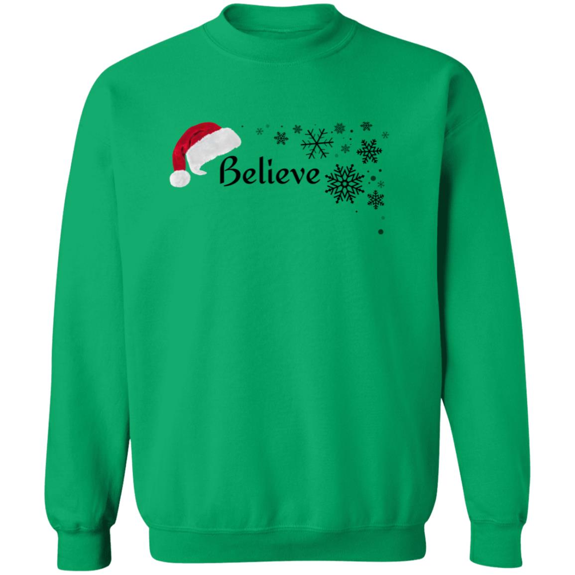 BELIEVE SANTA HAT SWEATSHIRT (BLK PRINT & WHT PRINT)