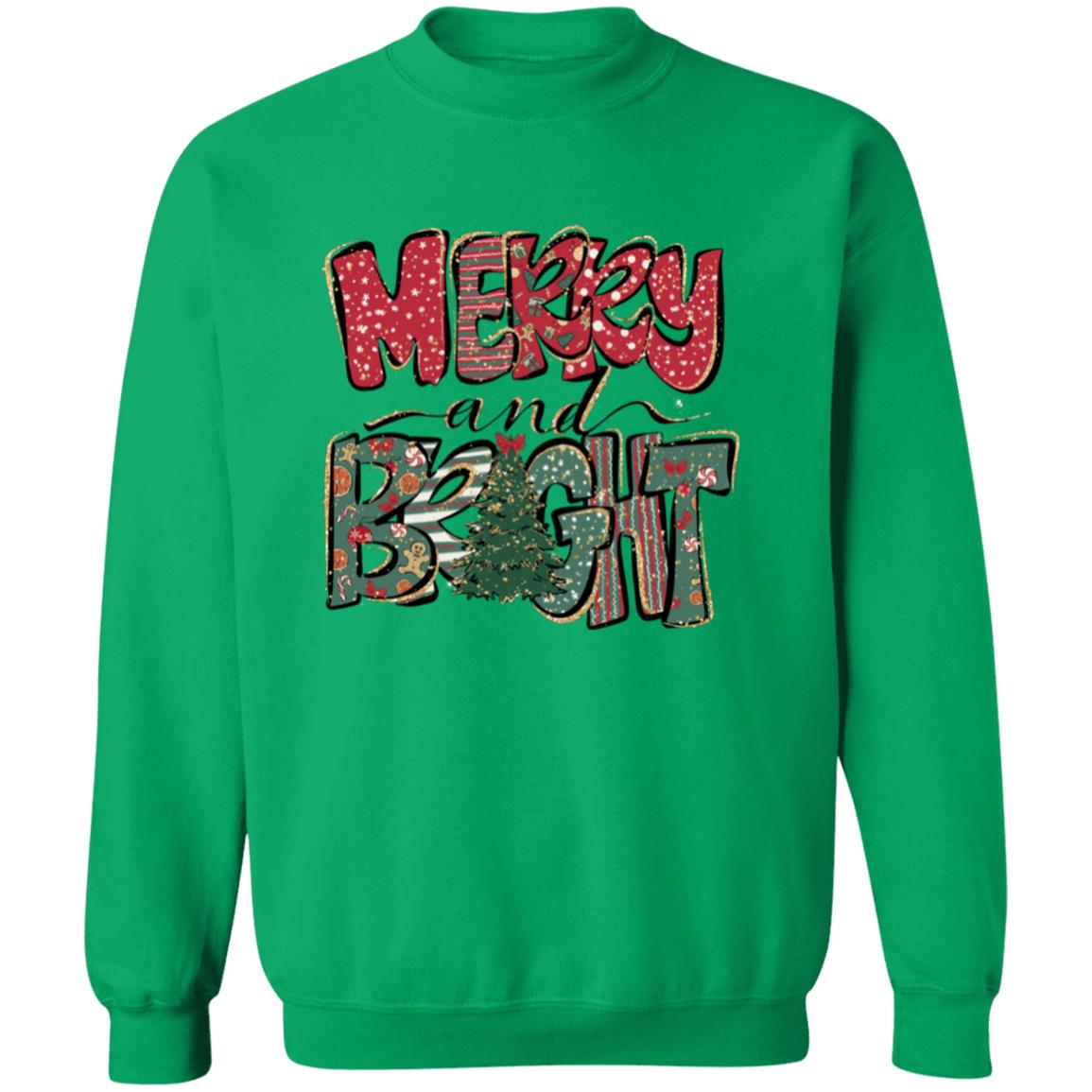 MERRY AND BRIGHT RED & GREEN SWEATSHIRT