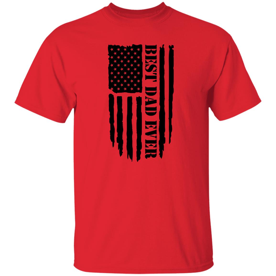 BEST DAD EVER BLACK DISTRESSED FLAG TEE