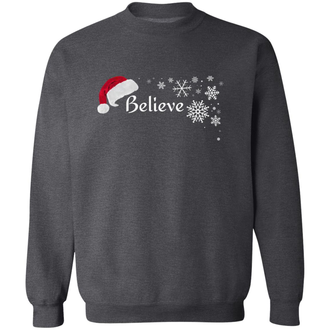 BELIEVE SANTA HAT SWEATSHIRT (BLK PRINT & WHT PRINT)