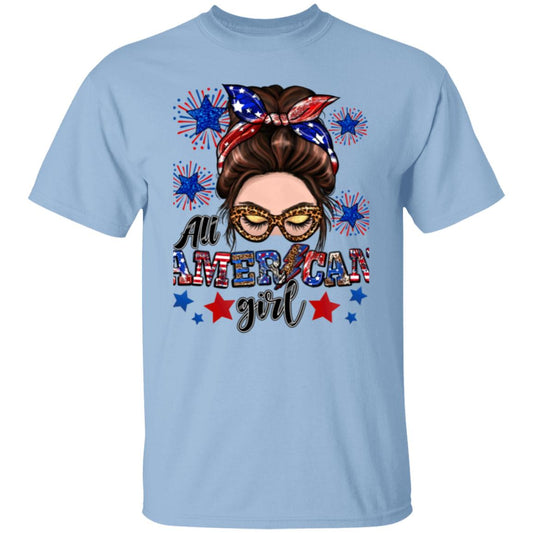 ALL AMERICAN GIRL MESSY BUN TEE