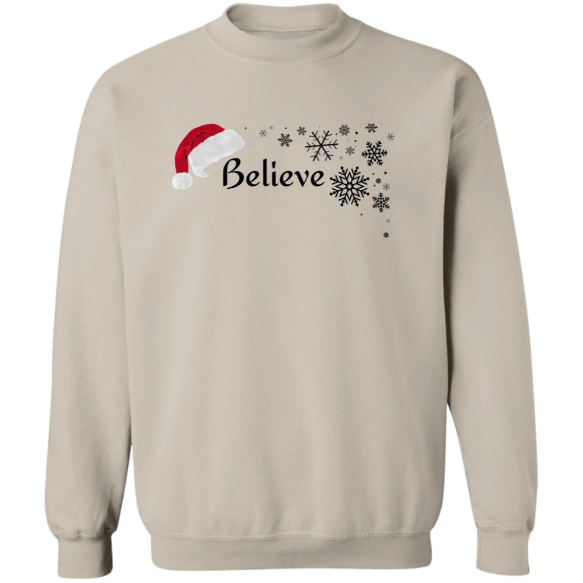 BELIEVE SANTA HAT SWEATSHIRT (BLK PRINT & WHT PRINT)