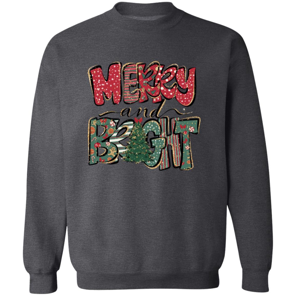 MERRY AND BRIGHT RED & GREEN SWEATSHIRT