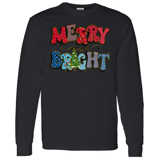 MERRY & BRIGHT RED & BLUE L/S TEE