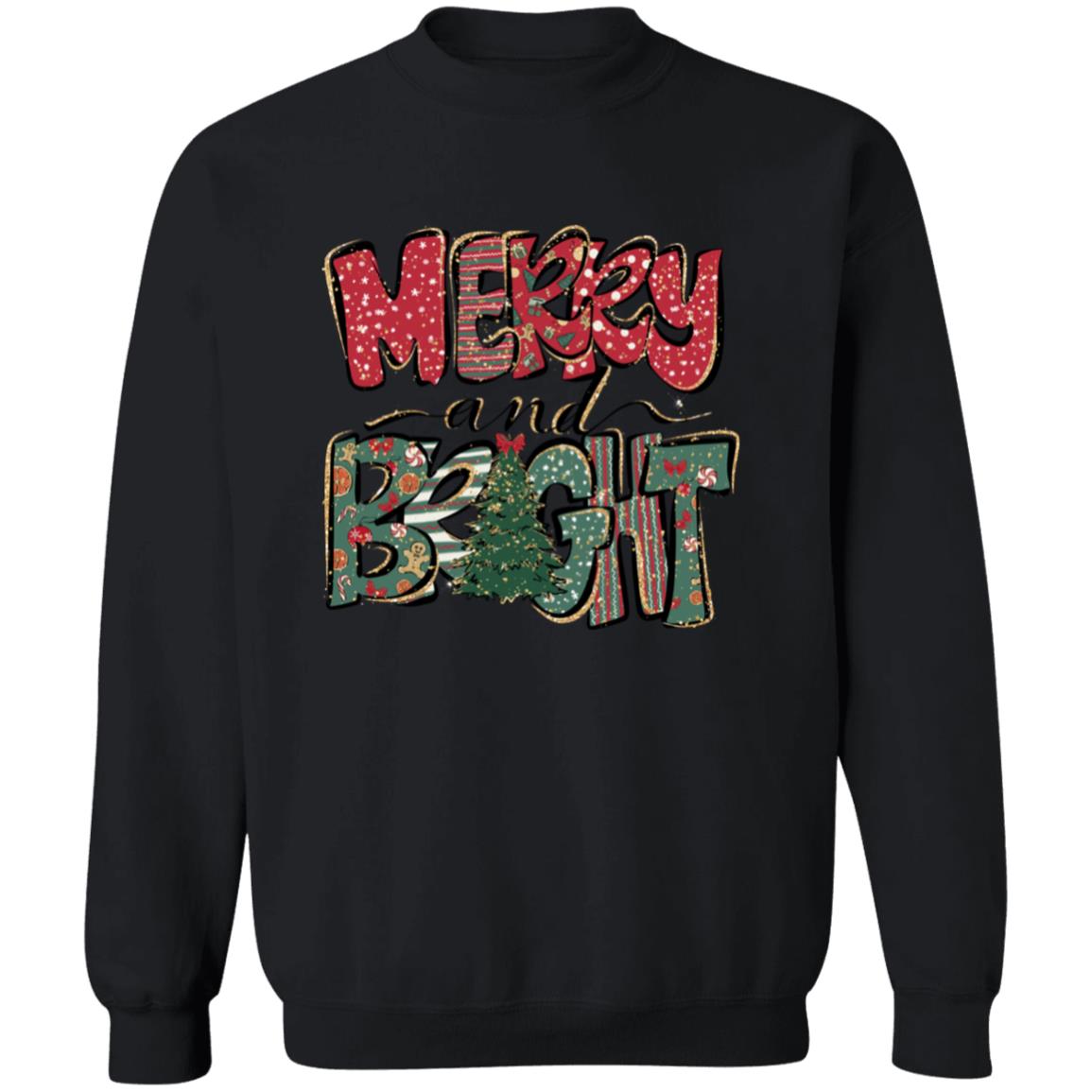 MERRY AND BRIGHT RED & GREEN SWEATSHIRT