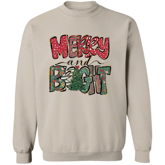 MERRY AND BRIGHT RED & GREEN SWEATSHIRT