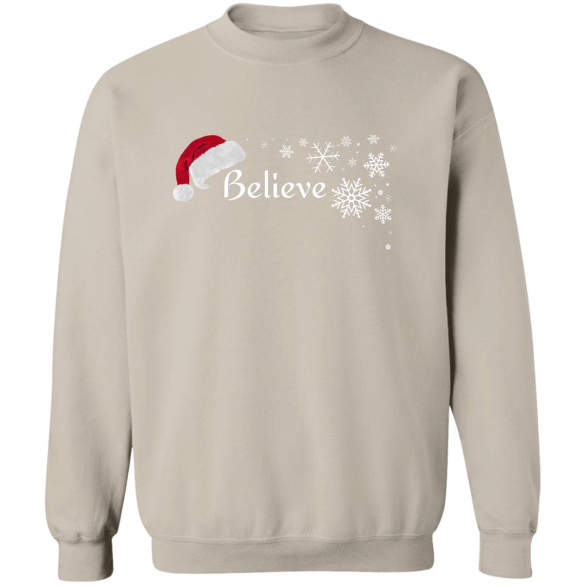 BELIEVE SANTA HAT SWEATSHIRT (BLK PRINT & WHT PRINT)