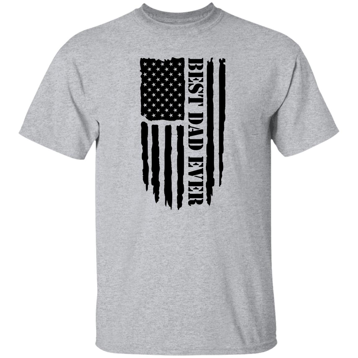 BEST DAD EVER BLACK DISTRESSED FLAG TEE