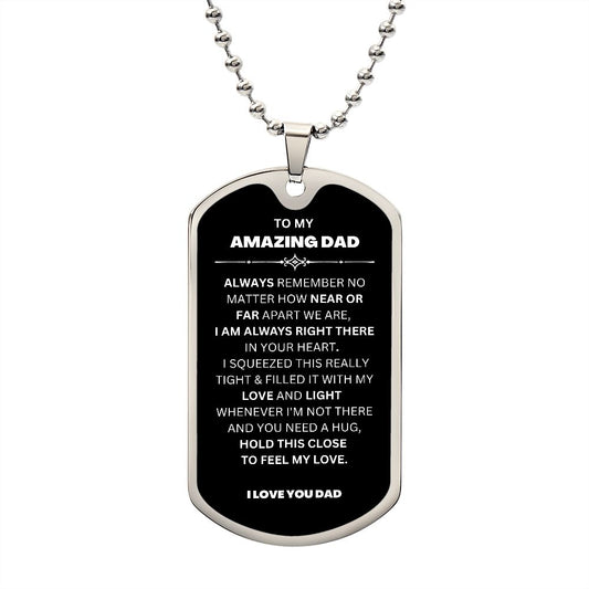 TO MY AMAZING DAD DOG TAG NECKLACE