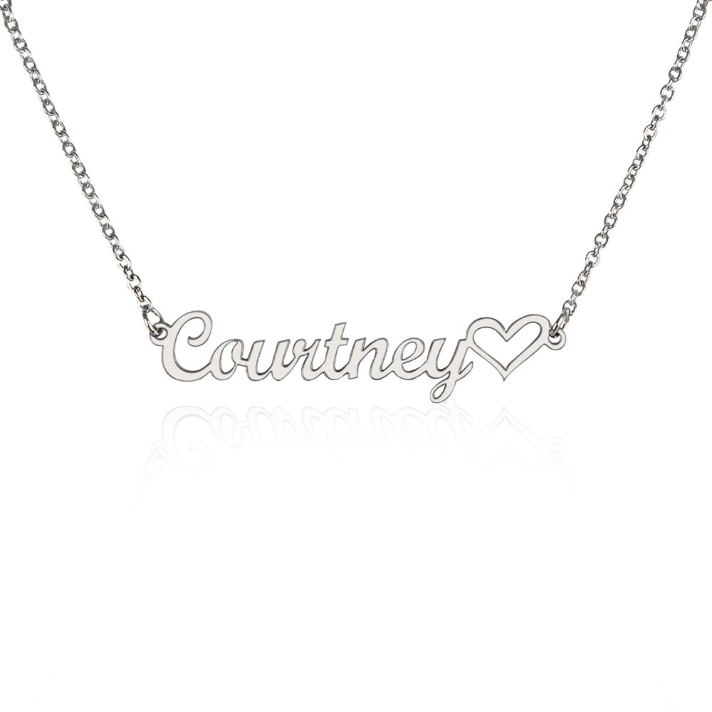 CUSTOMIZABLE NAME NECKLACE WITH HEART - BRIDESMAID