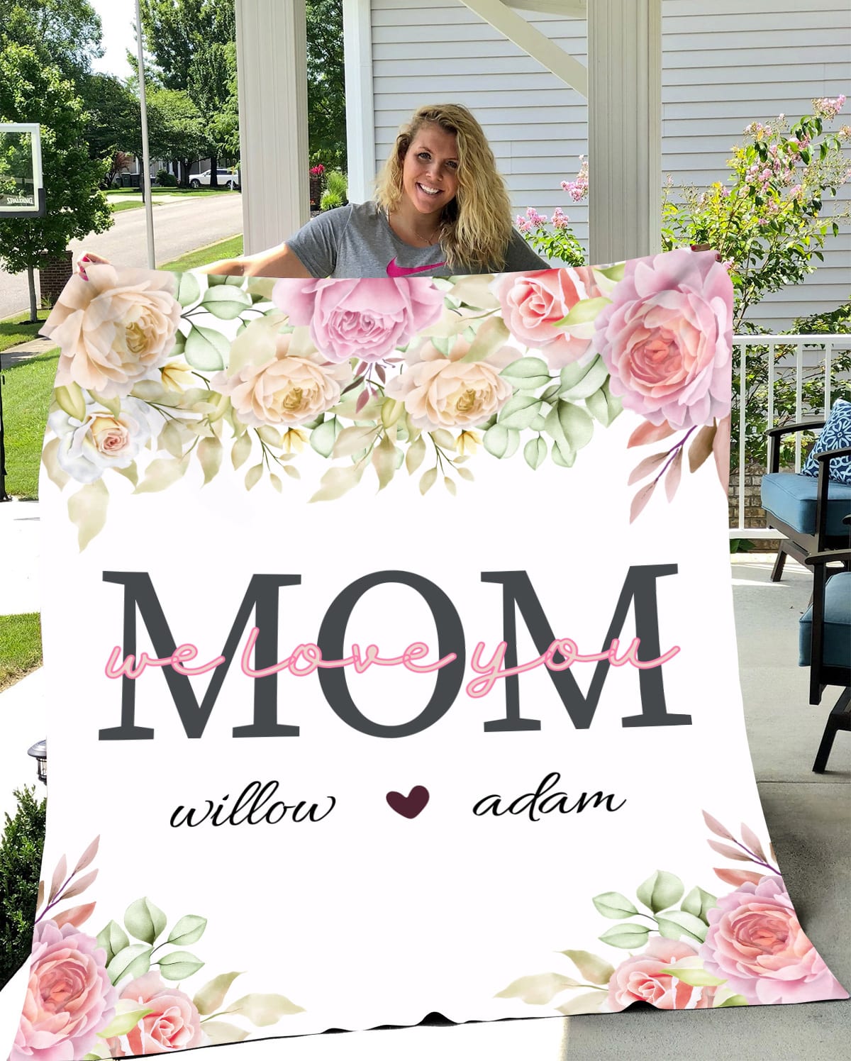 MOTHER'S DAY PINK ROSES THROW