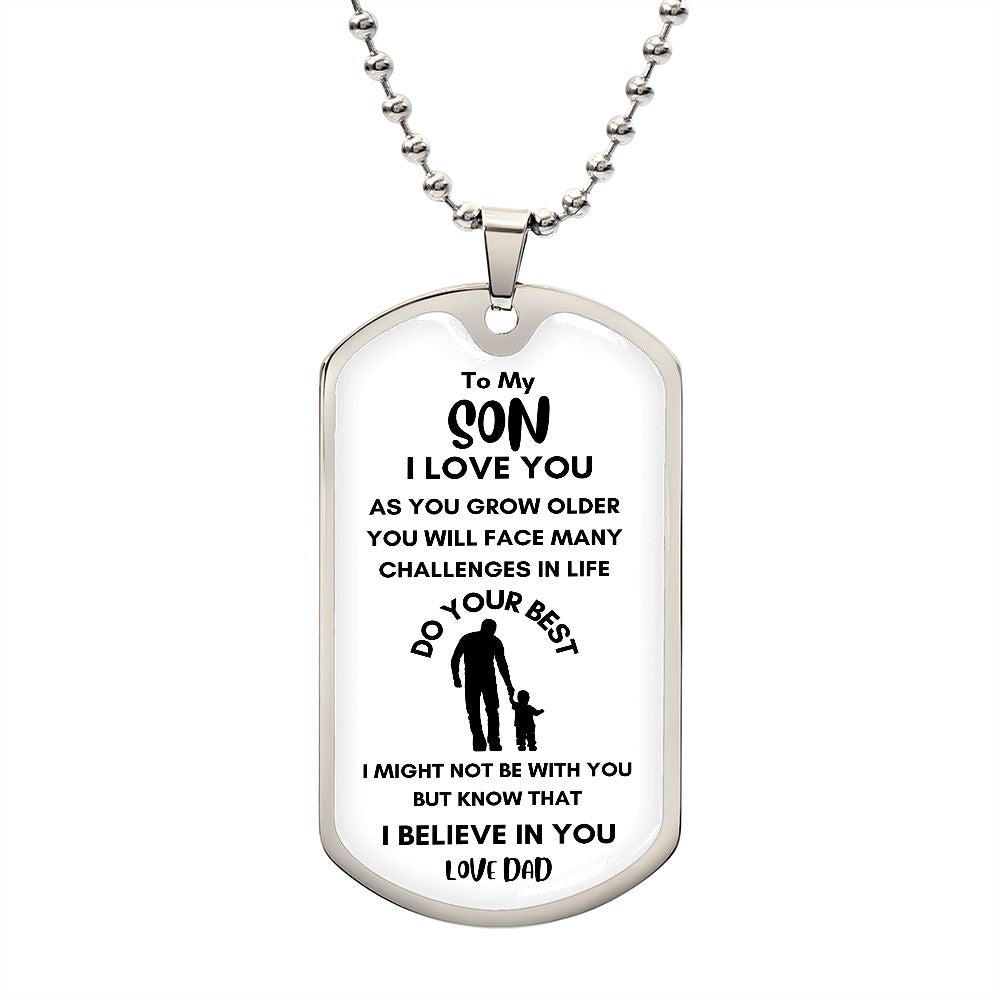 To My Son Dog Tag from Dad