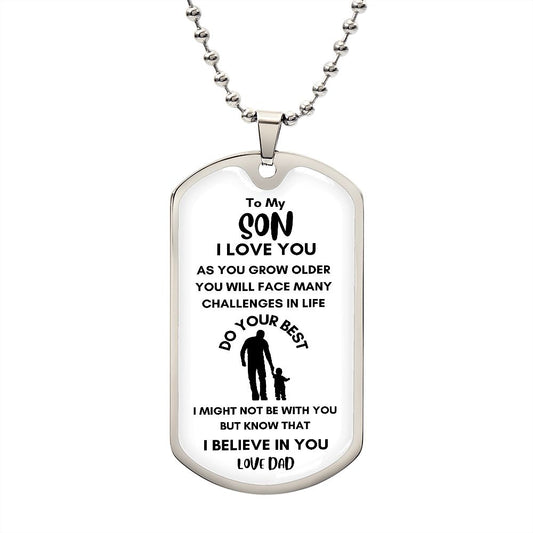 To My Son Dog Tag from Dad