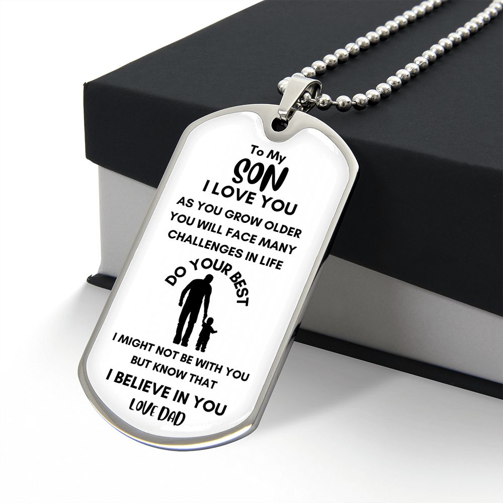 To My Son Dog Tag from Dad