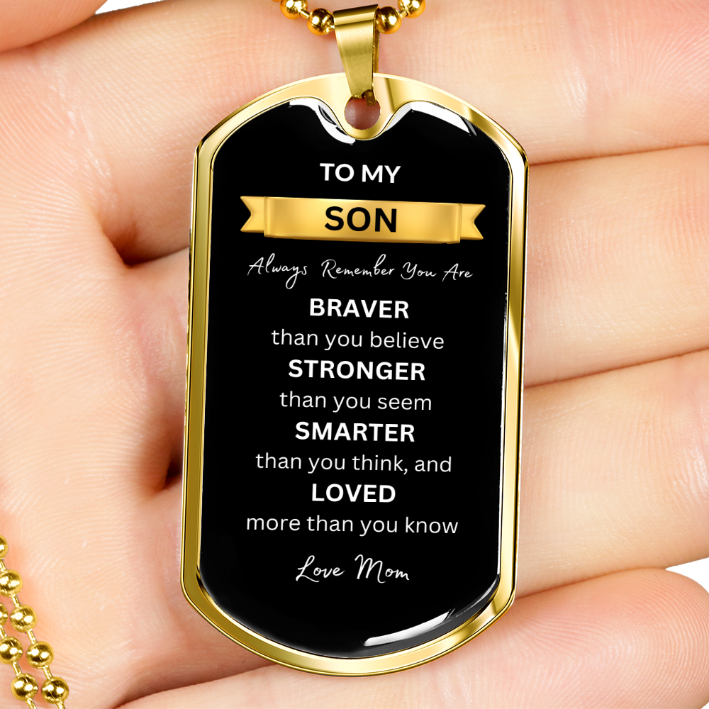 TO MY SON DOG TAG NECKLACE