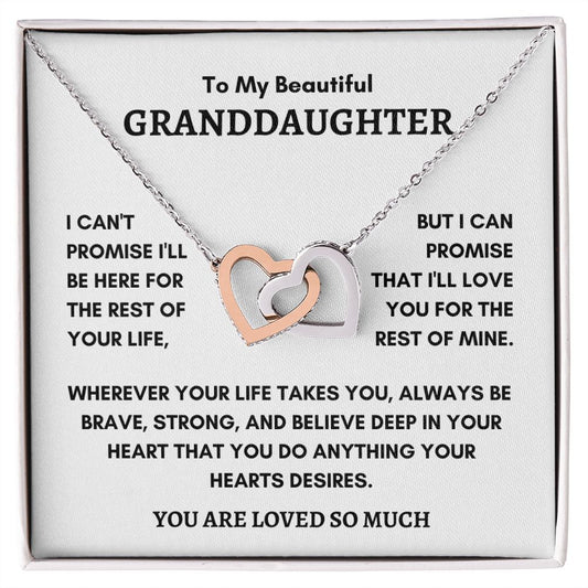 To My Beautiful Granddaughter Interlocking Hearts