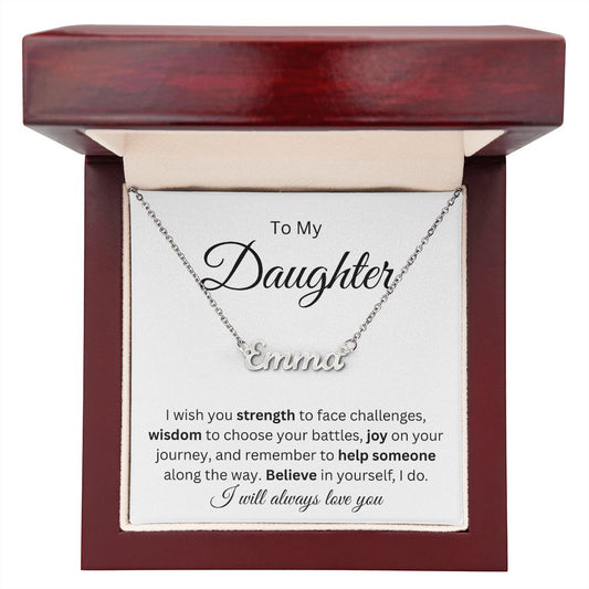 DAUGHTER NAME NECKLACE | I BELIEVE IN YOU