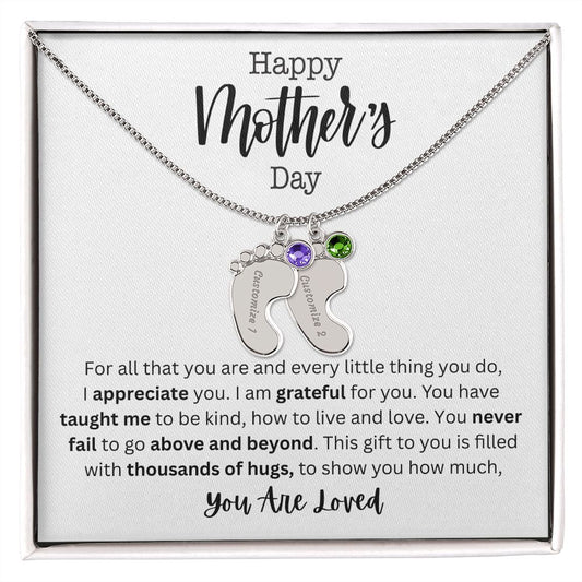 ENGRAVED BABY FOOT NECKLACE
