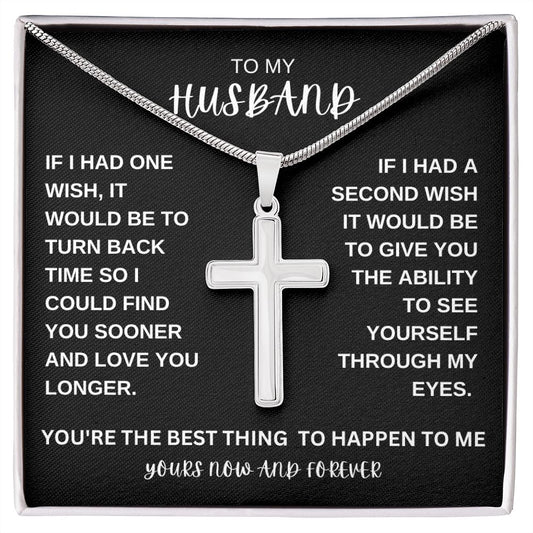 TO MY HUSBAND CROSS NECKLACE